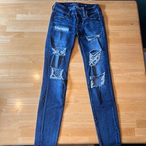 american eagle ripped jeans size 00